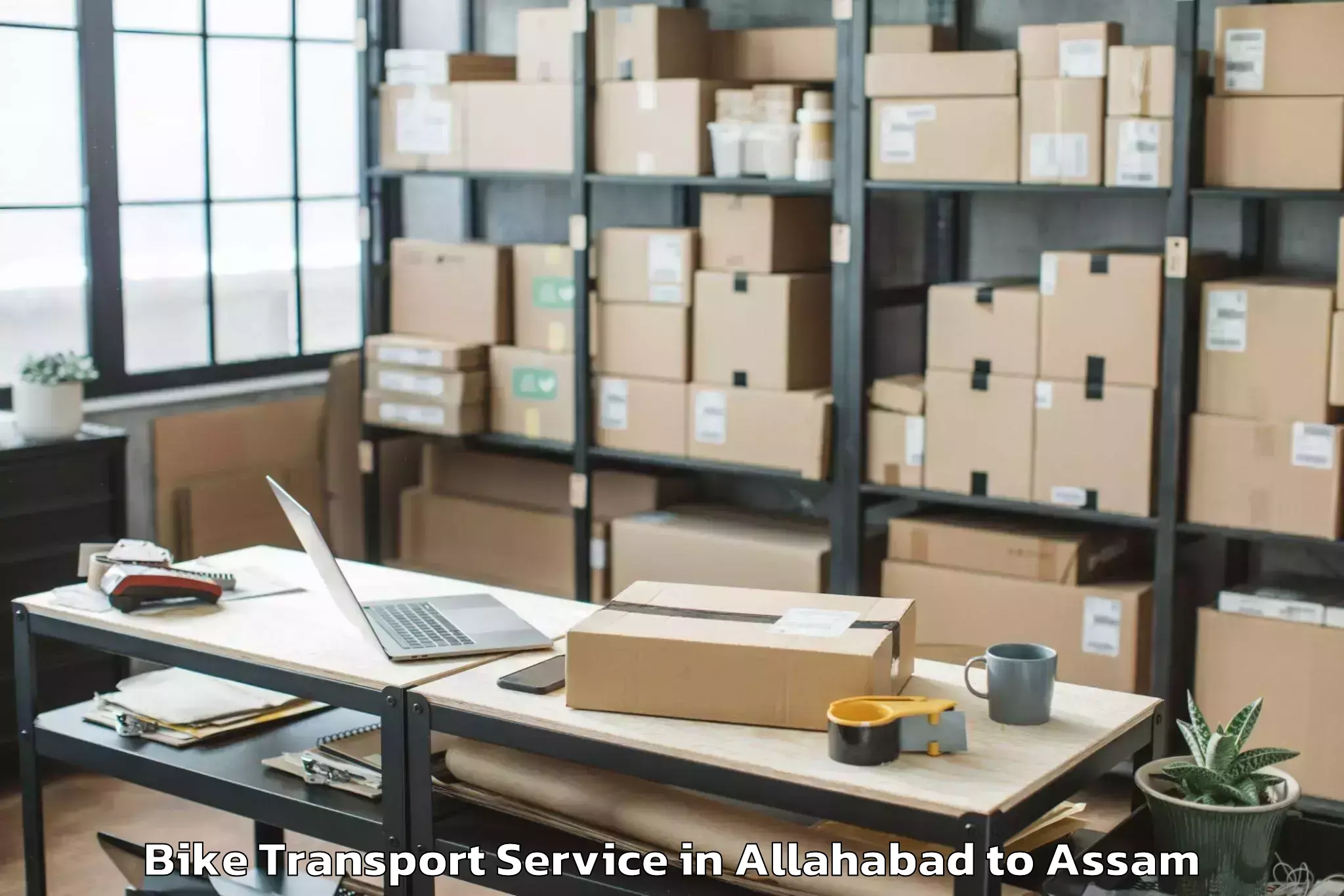 Book Allahabad to Phuloni Terang Bike Transport Online